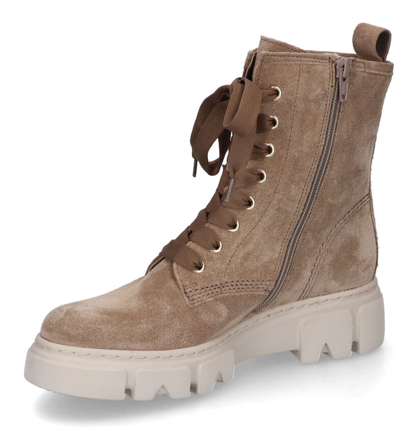 Gabor Best Fitting Taupe Veterboots voor dames (315313) - geschikt voor steunzolen