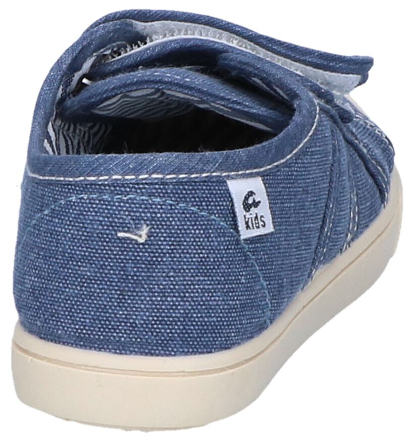 Jeansblauwe Velcroschoenen Ani Basket Florida in stof (253294)