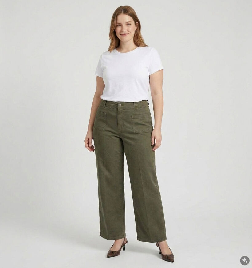 Vero Moda Curve Forest Night Tulle Groene Jeansbroek L32 voor dames (378126)