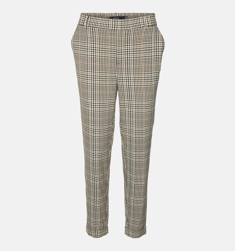 Vero Moda Maya Mr Loose Lin Pantalon à carreaux en Brun L32 pour femmes (330847)