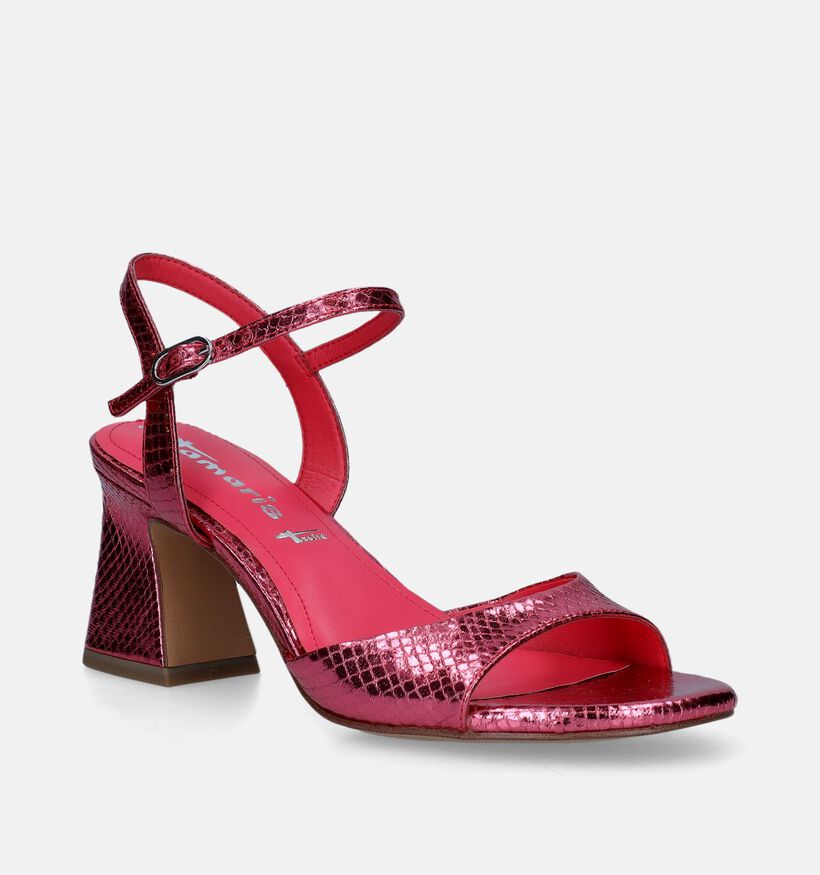 Tamaris Sandales avec talon en Fuchsia pour femmes (341322)