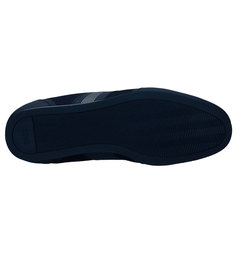 Hugo Boss Lighter Low Blauwe Veterschoenen in stof (296454)