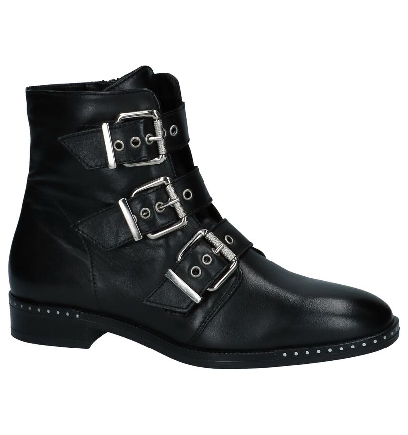 Zwarte Stoere Boots met Gesp/Rits Via Limone in leer (226208)