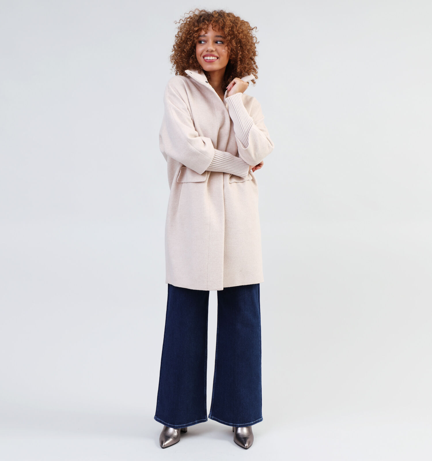 Korte jas beige