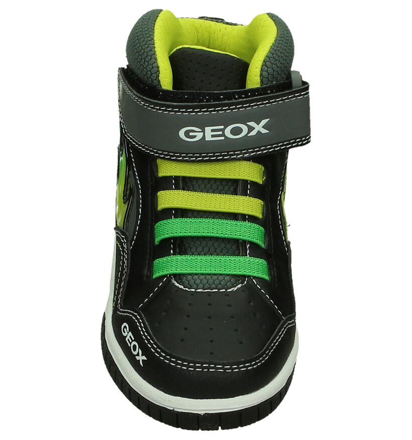 Geox Zwarte Hoge Sneakers met Lichtjes en Print, , pdp