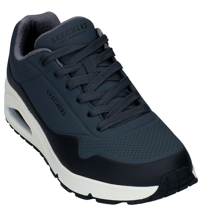 Skechers Uno Timeline Zwarte Sneakers in kunstleer (322938)