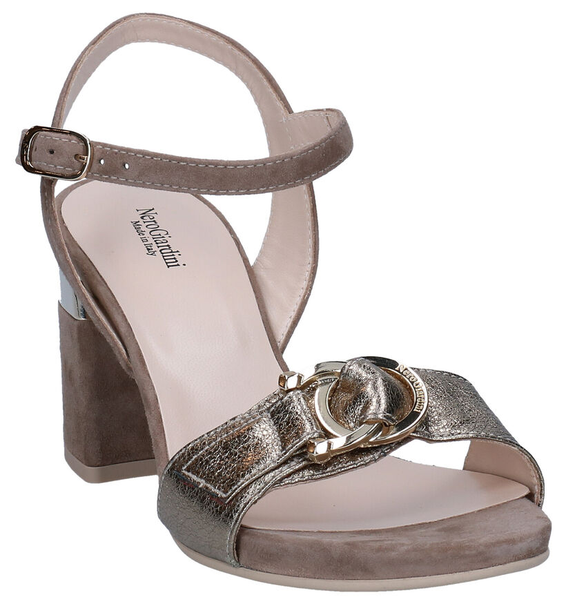 NeroGiardini Taupe Sandalen in daim (290229)