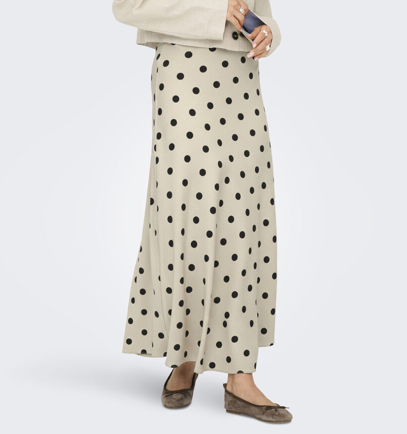 JDY Yaya Polkadots Jupe mi-longue en Beige pour femmes (370037)