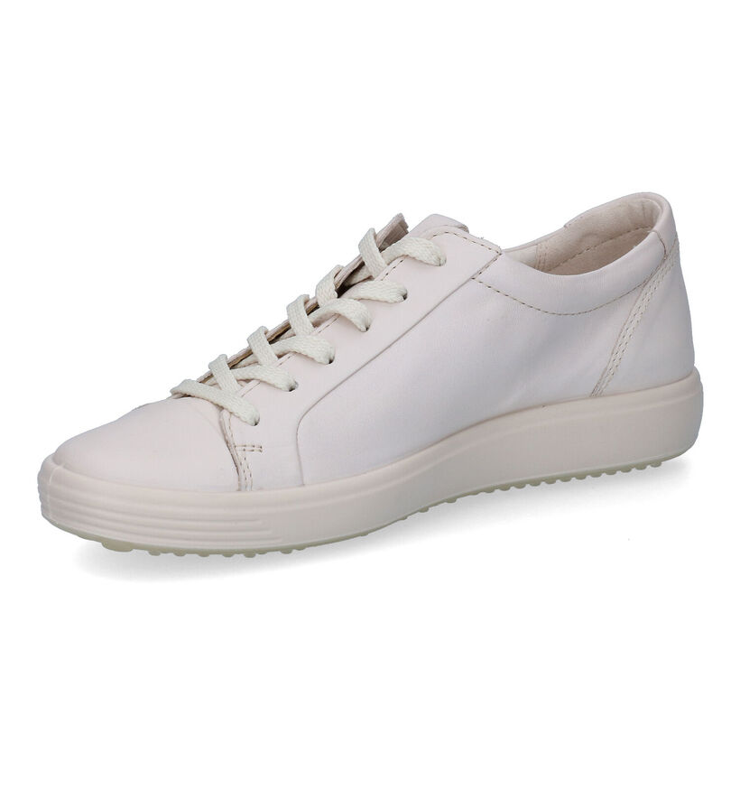 ECCO Soft 7 Ecru Veterschoenen in leer (307447)