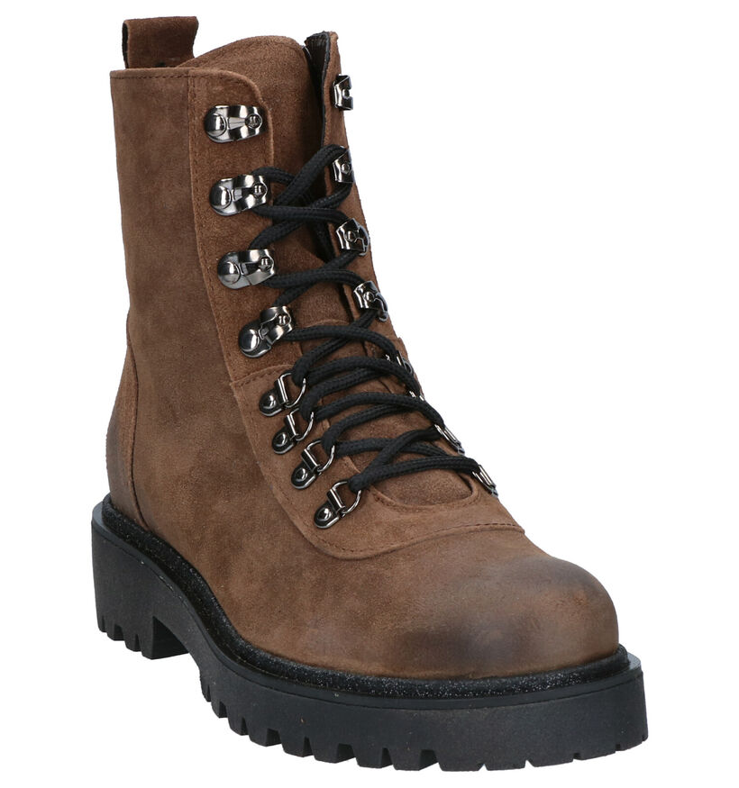 Hip Boots à lacets en Marron en daim (259709)