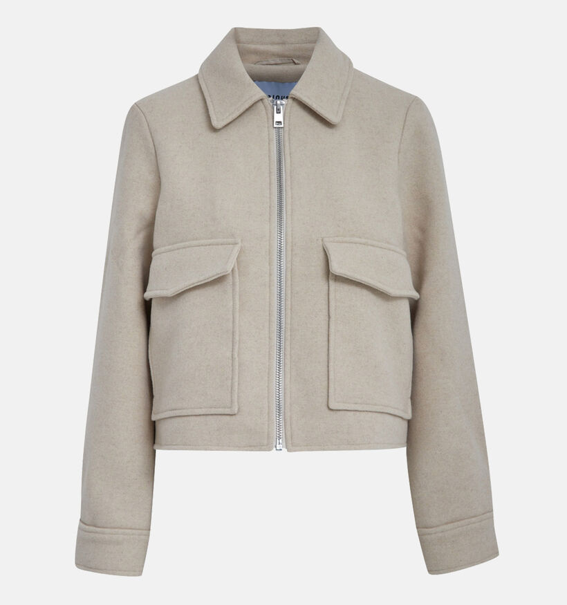 Minus Freja Beige Korte vest voor dames (348256)
