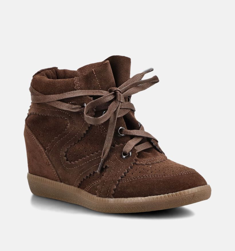 La Strada Baskets montantes en Brun fonc&eacute; pour femmes (379607)