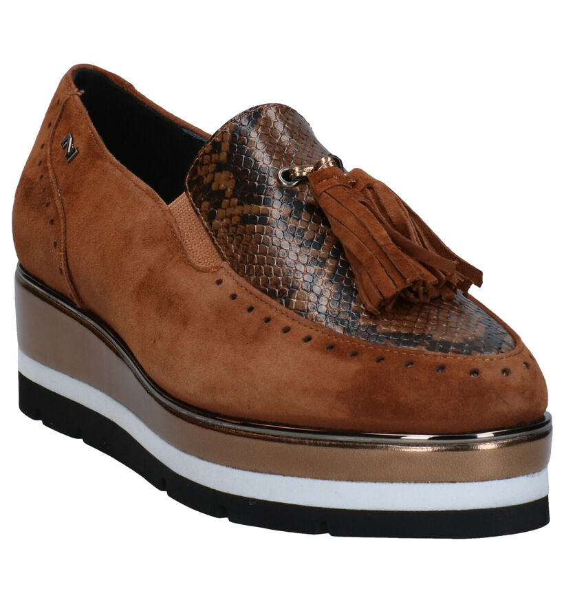 Nathan-Baume Cognac Instappers in nubuck (283259)