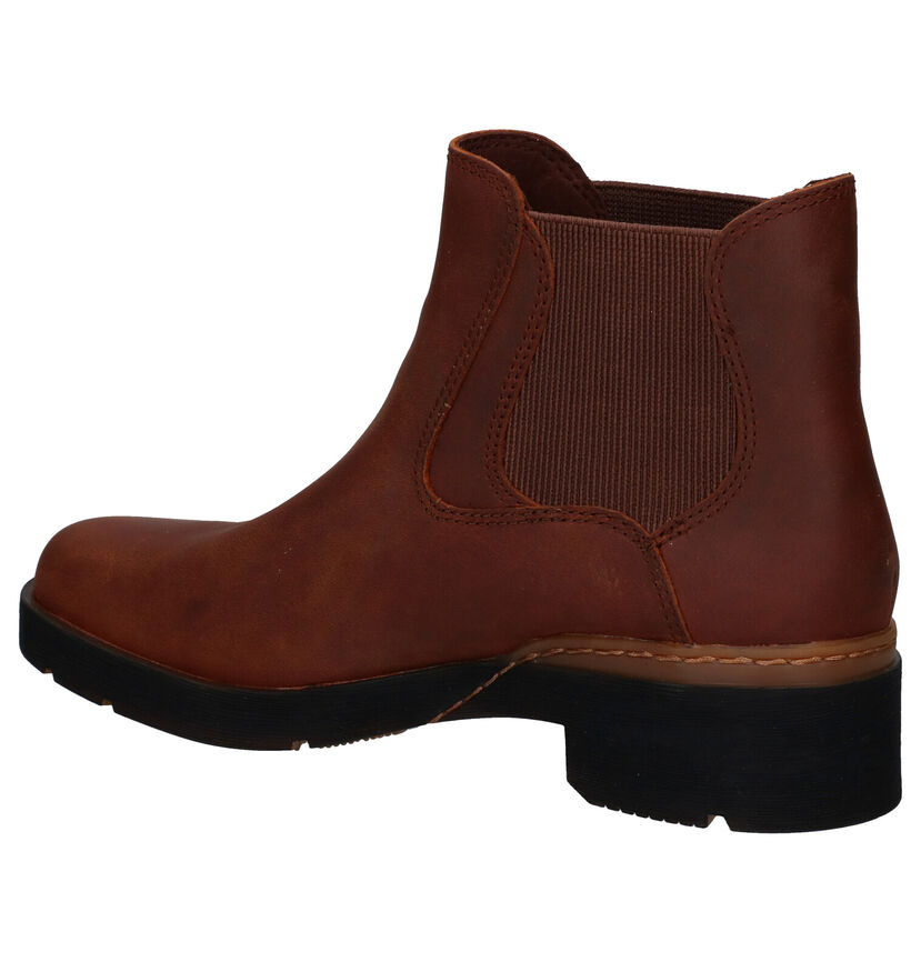 Timberland Graceyn Bottines Chelsea en Cognac en cuir (278848)