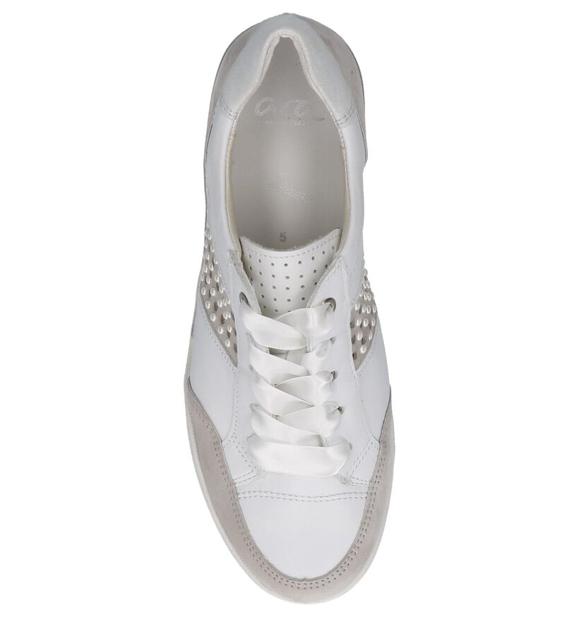 Ara Lazio Witte Sneakers met Kralen en Perforaties, , pdp