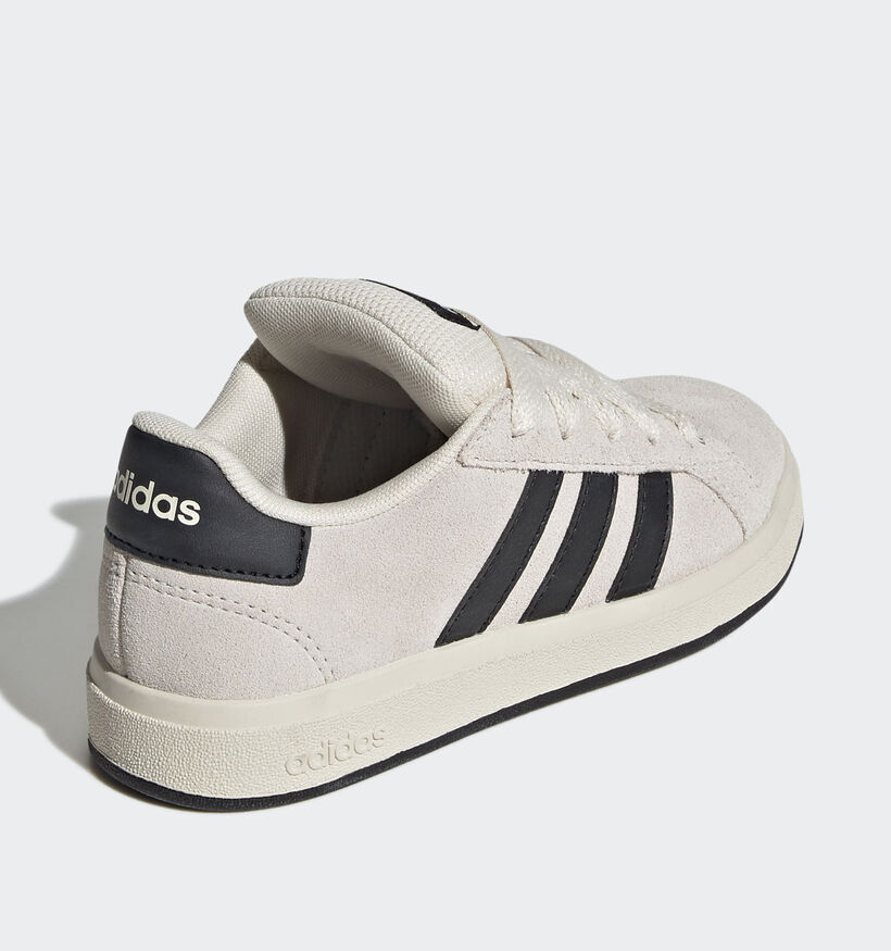 adidas Grand Court 00s Ecru/Zwarte Sneakers voor jongens (365421) - geschikt voor steunzolen