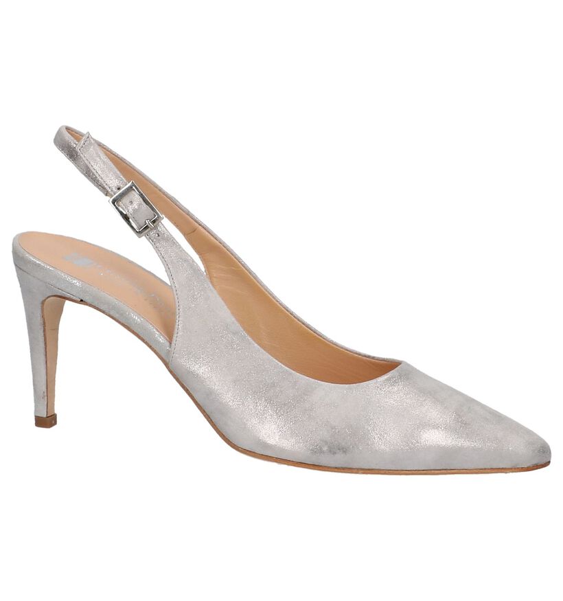 Pumps met Open Hiel Zilver Cristian Daniel in nubuck (220291)