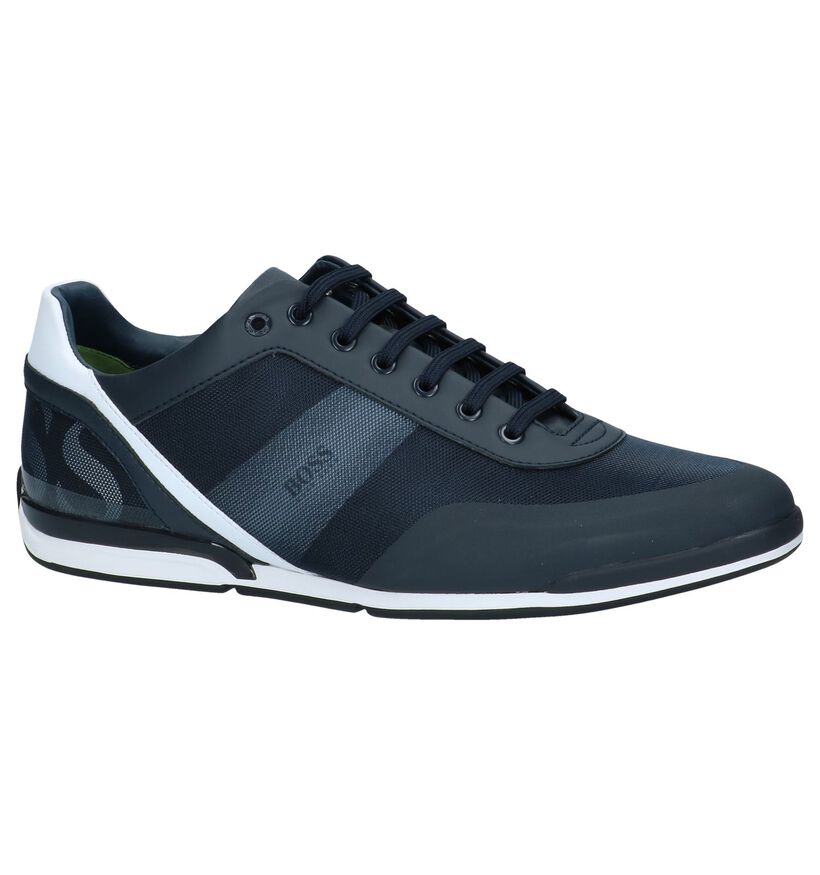 Donkerblauwe Casual Veterschoenen Hugo Boss Saturn Low in kunstleer (237089)