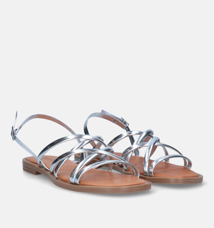 Signatur Zilveren Platte sandalen voor dames (334995)