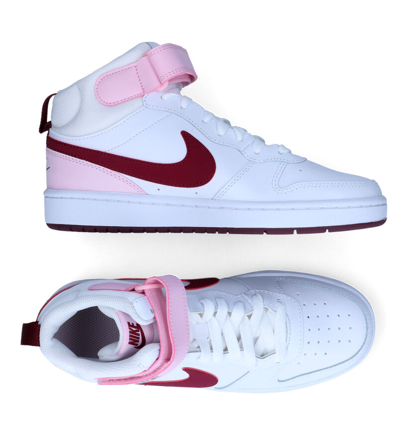 Nike Court Borough Witte Sneakers in kunstleer (312201)