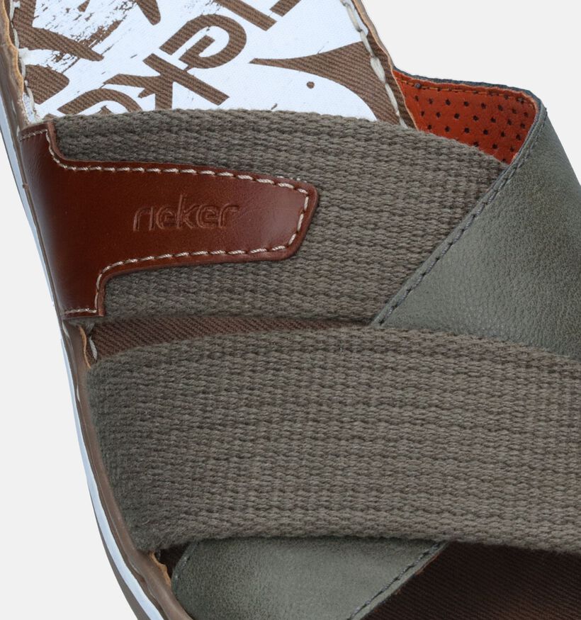 Rieker Nu-pieds en Vert khaki pour hommes (339188)