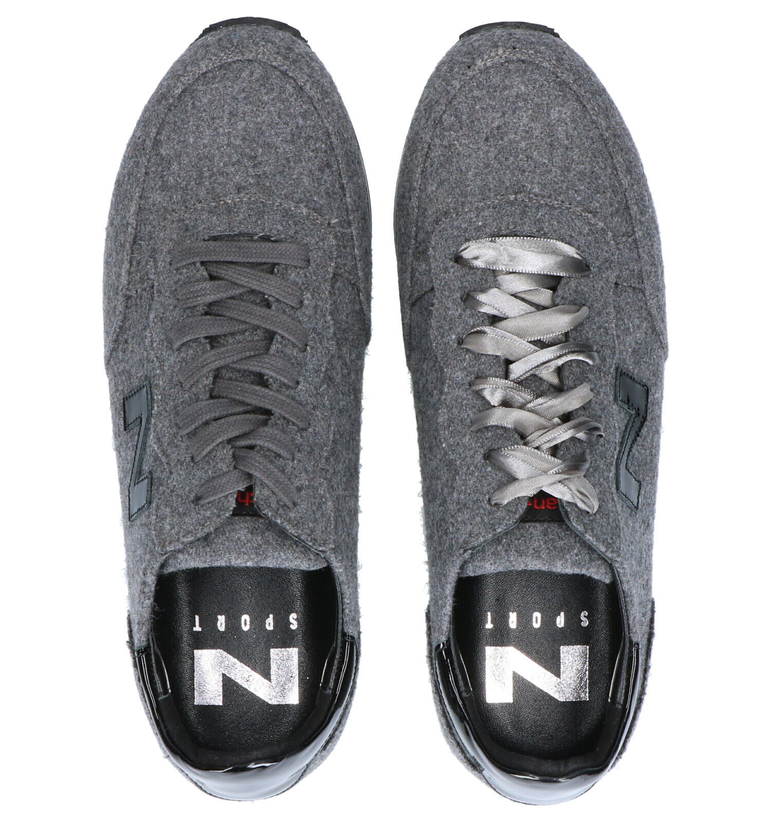 Grijze veterschoenen dames shop