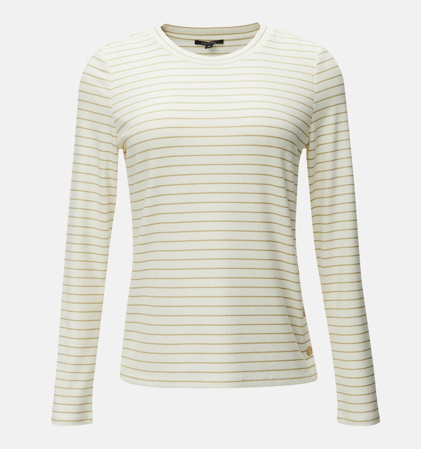 comma T-shirt manches longues rayé en Or pour femmes (348502)