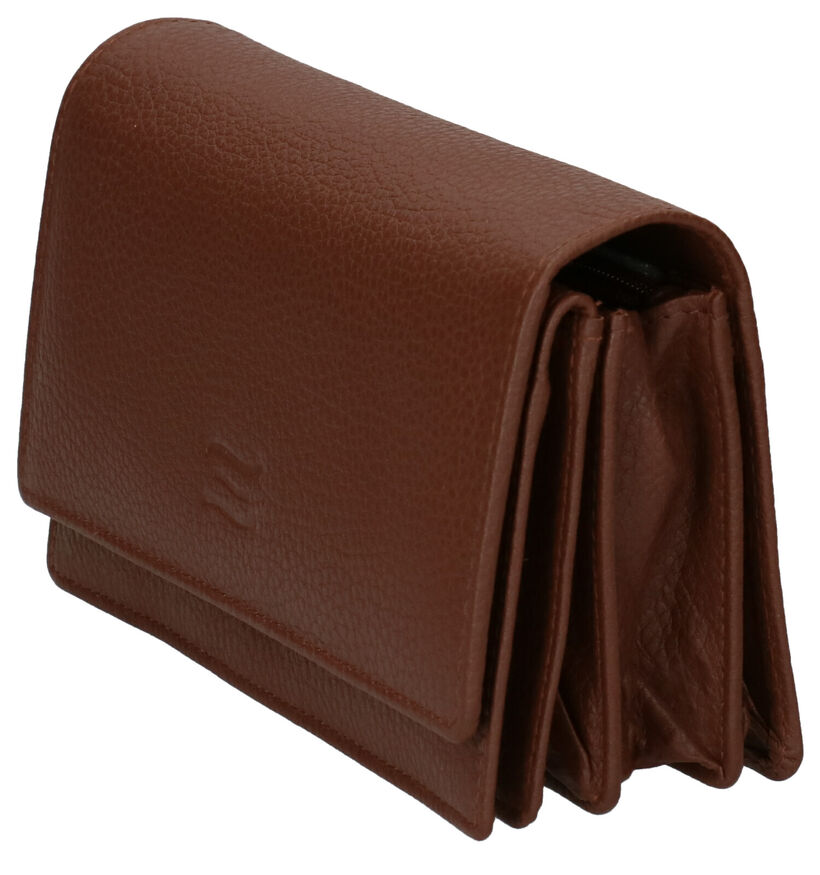 Crinkles Porte-monnaie à rabat en Camel pour femmes (349859)