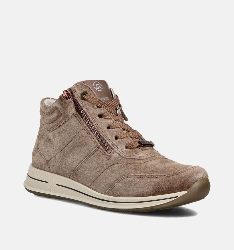 Ara Osaka 2.0 Taupe Hoge Veterschoenen voor dames (362478) - geschikt voor steunzolen