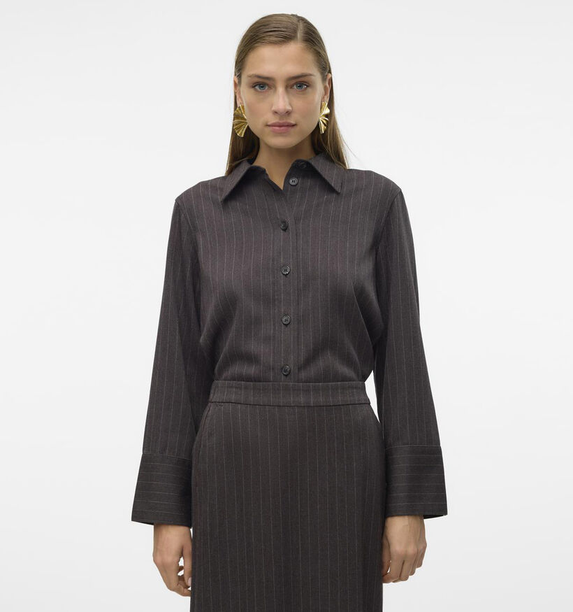 Vero Moda Dania Chemise rayée en Gris pour femmes (349042)