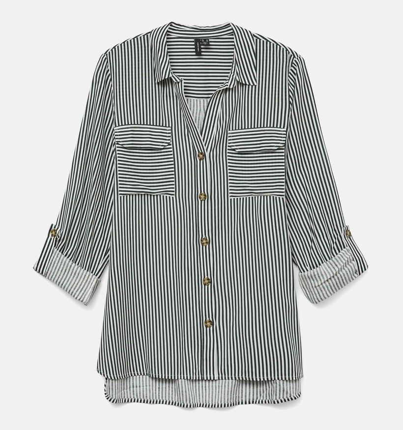 Vero Moda Bumpy Gestreept Hemd Groen/Wit voor dames (364551)