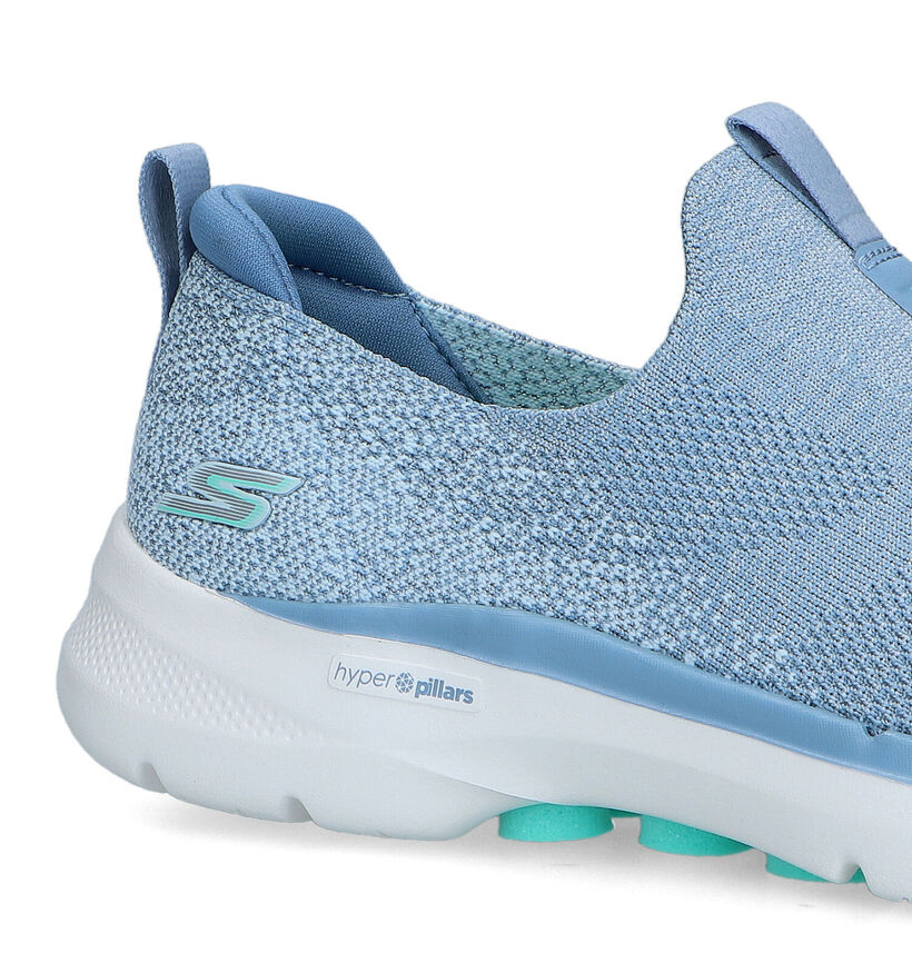 Skechers Go Walk 6 Glimmering Baskets Slip-on Bleu en textile (321376)