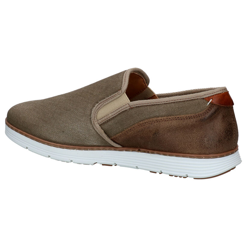 Bullboxer Taupe Instappers in daim (275352)