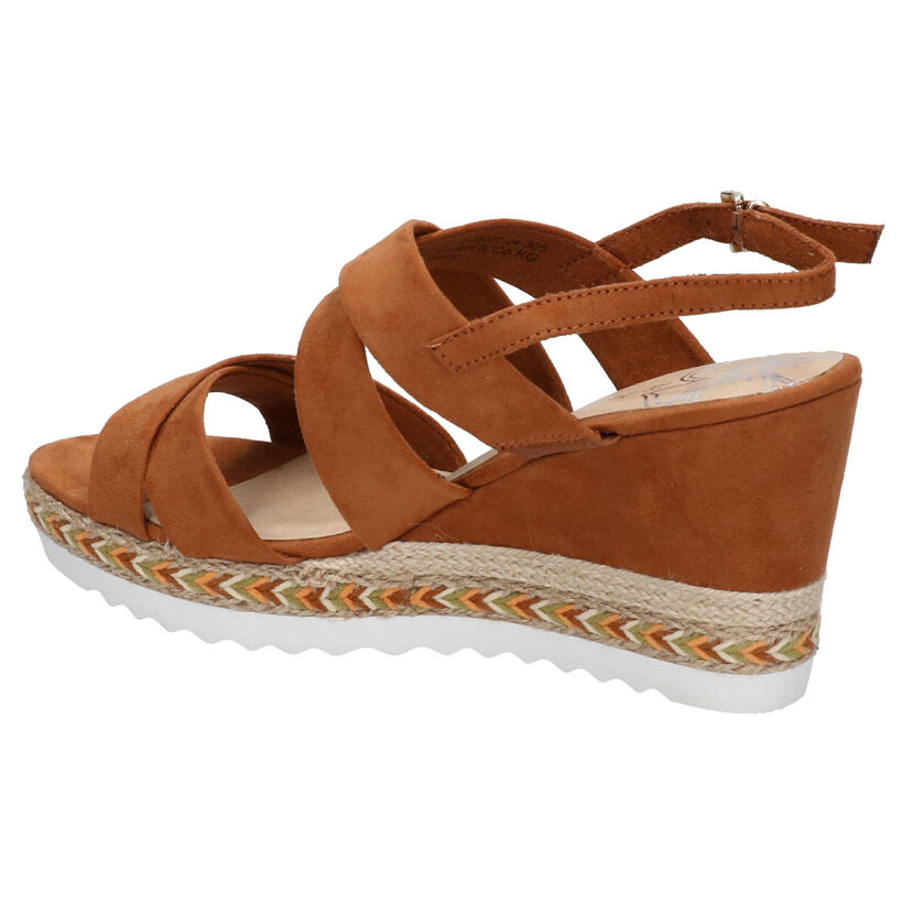 Marco Tozzi Cognac Sandalen in stof (270681)