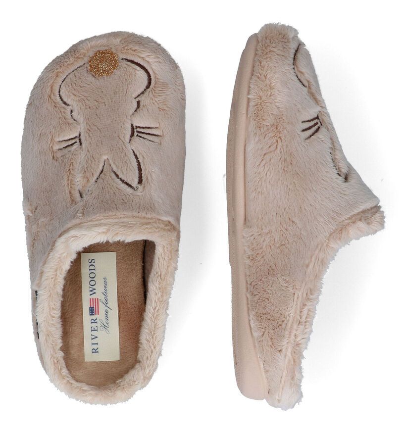 River Woods Ivy Beige Pantoffels in stof (317194)