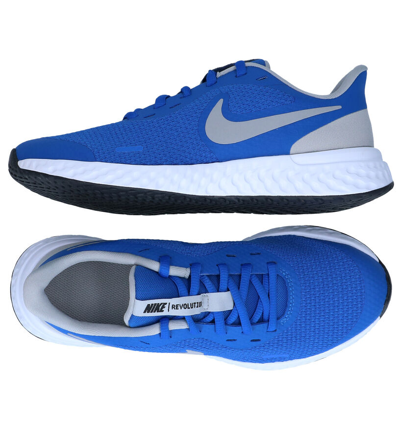 Nike Revolution Blauwe Sneakers in leer (284480)