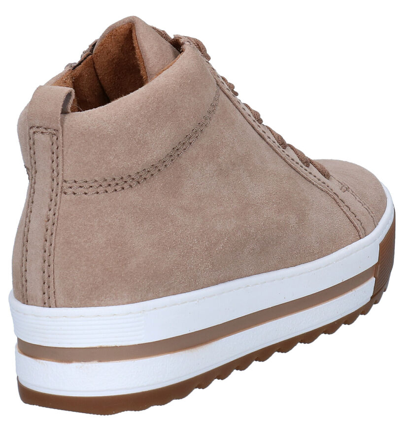 Gabor Optifit Beige Hoge Sneakers in daim (283531)