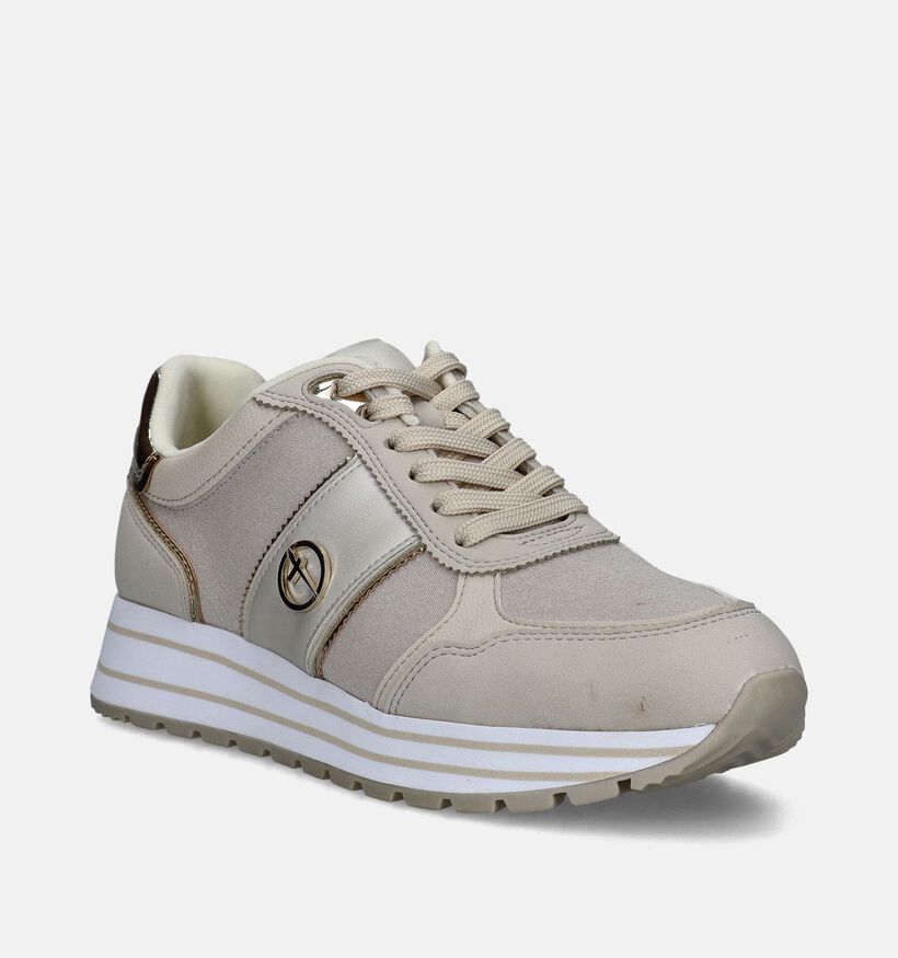 Tamaris Beige Sneakers voor dames (351521) - geschikt voor steunzolen