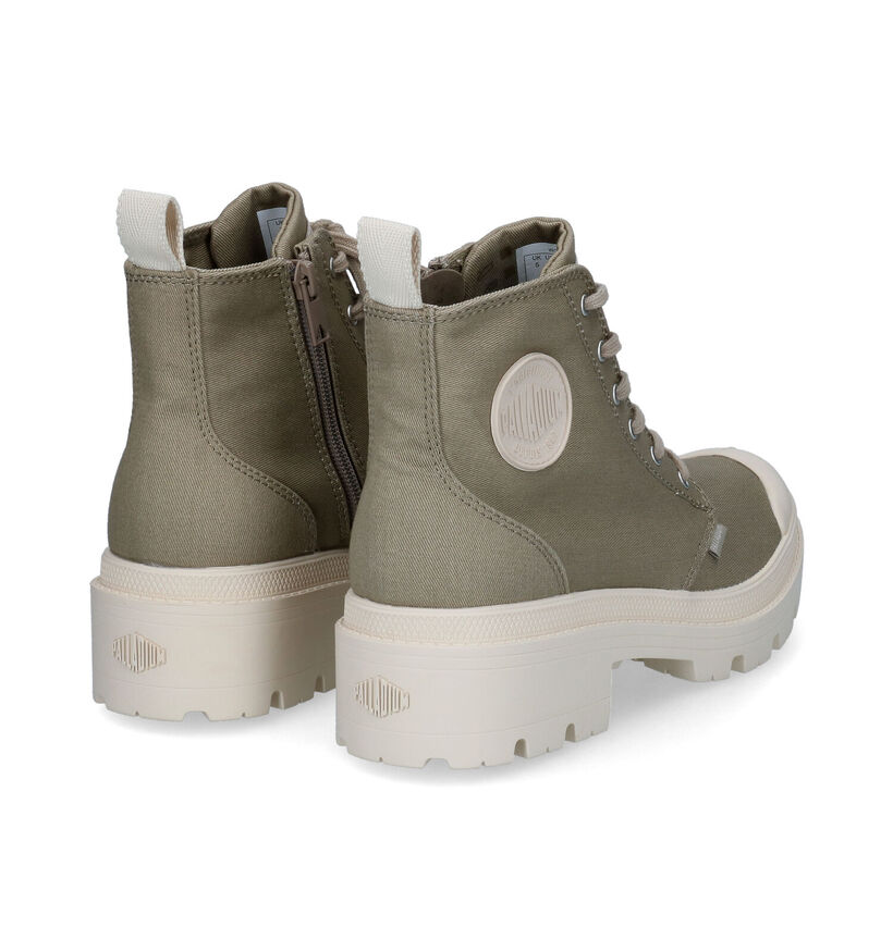 Palladium Pallabase Twill Baskets en Gris pour femmes (336484)