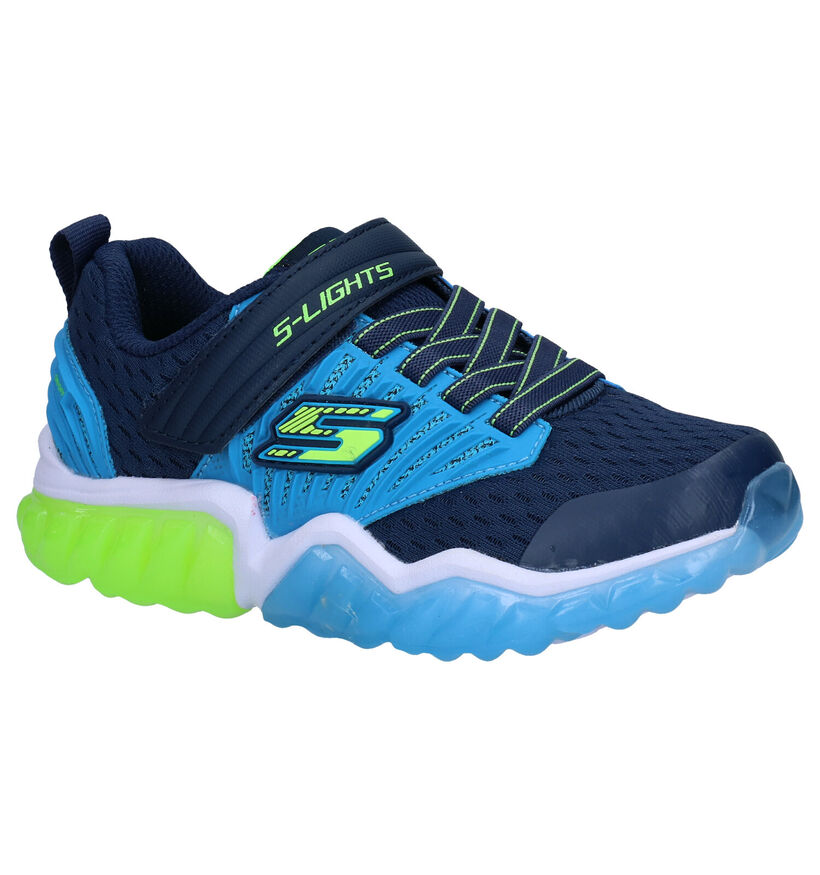 Skechers S Lights Blauwe Sneakers in kunstleer (277919)