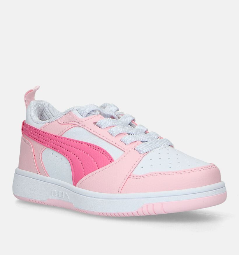 Puma Rebound V6 ac Baskets en Rose pour filles (334491) - pour semelles orthopédiques