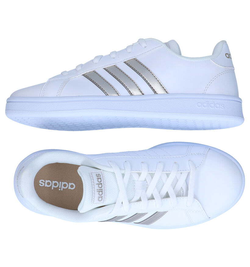 adidas Grand Court Base Witte Sneakers in kunstleer (300166)