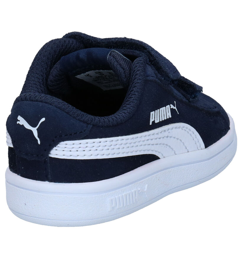 Puma Smash Blauwe Sneakers in leer (288262)