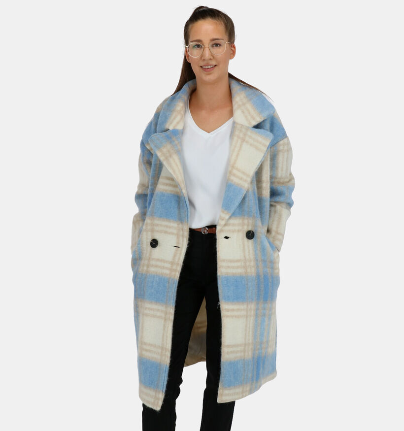 Garçonne Manteau en Bleu/Beige (279074)