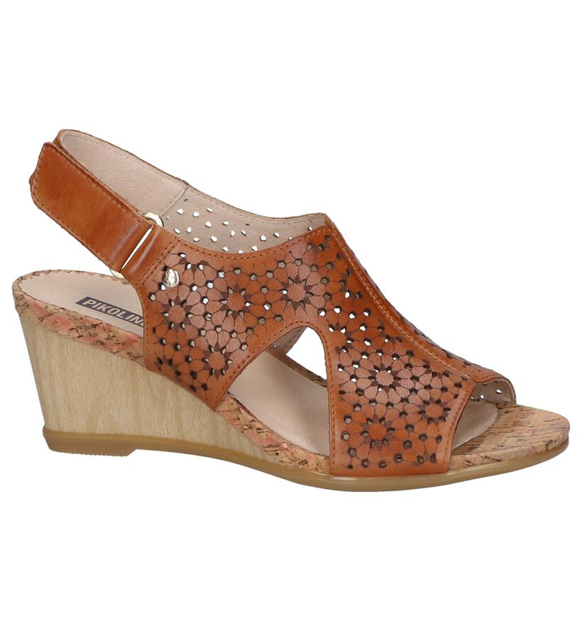 Pikolinos Sandales à talons en Cognac en cuir (247270)