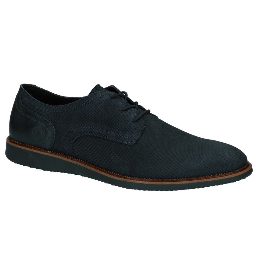 Donkerblauwe Geklede Veterschoenen Bullboxer in nubuck (260616)