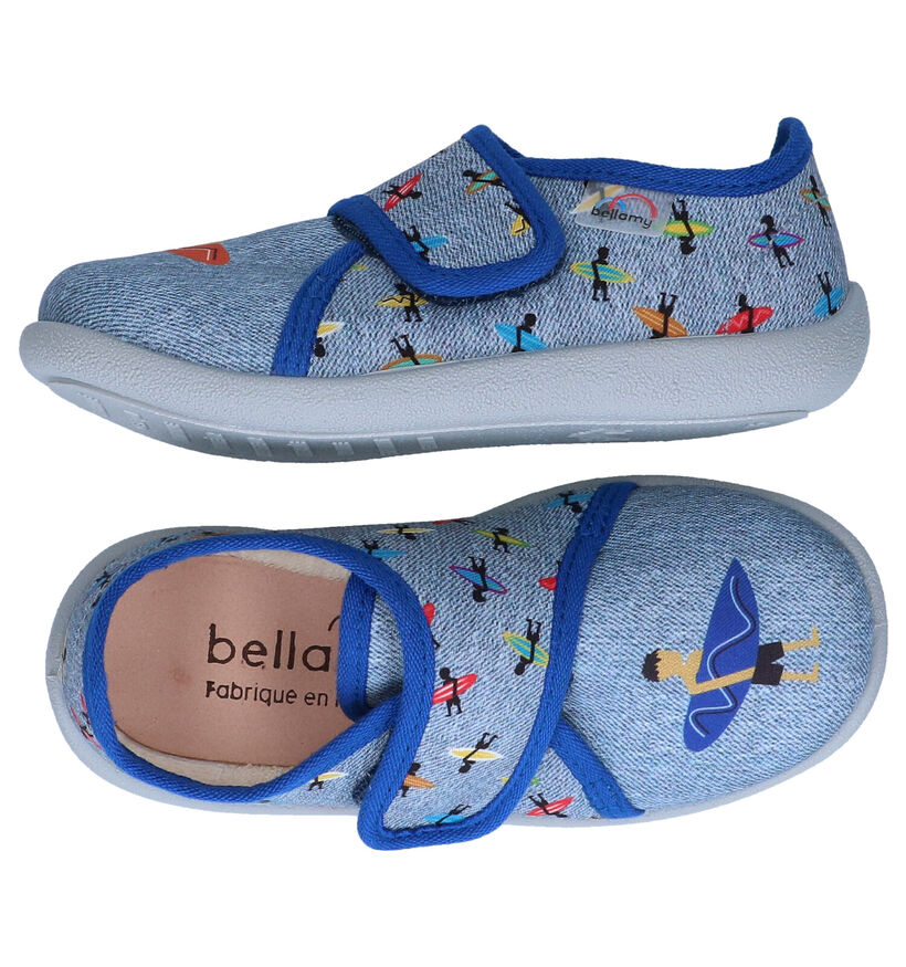 Bellamy Jitan Pantoufles en Bleu en textile (296535)