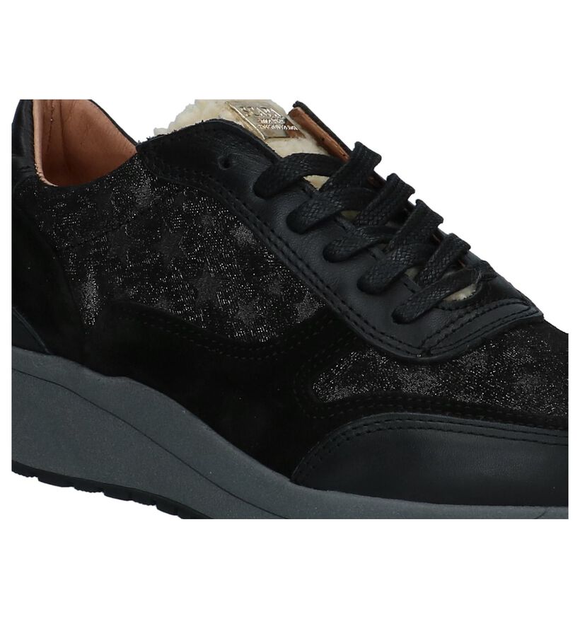 Scapa Zwarte Veterschoenen met Sterrenprint in leer (227349)