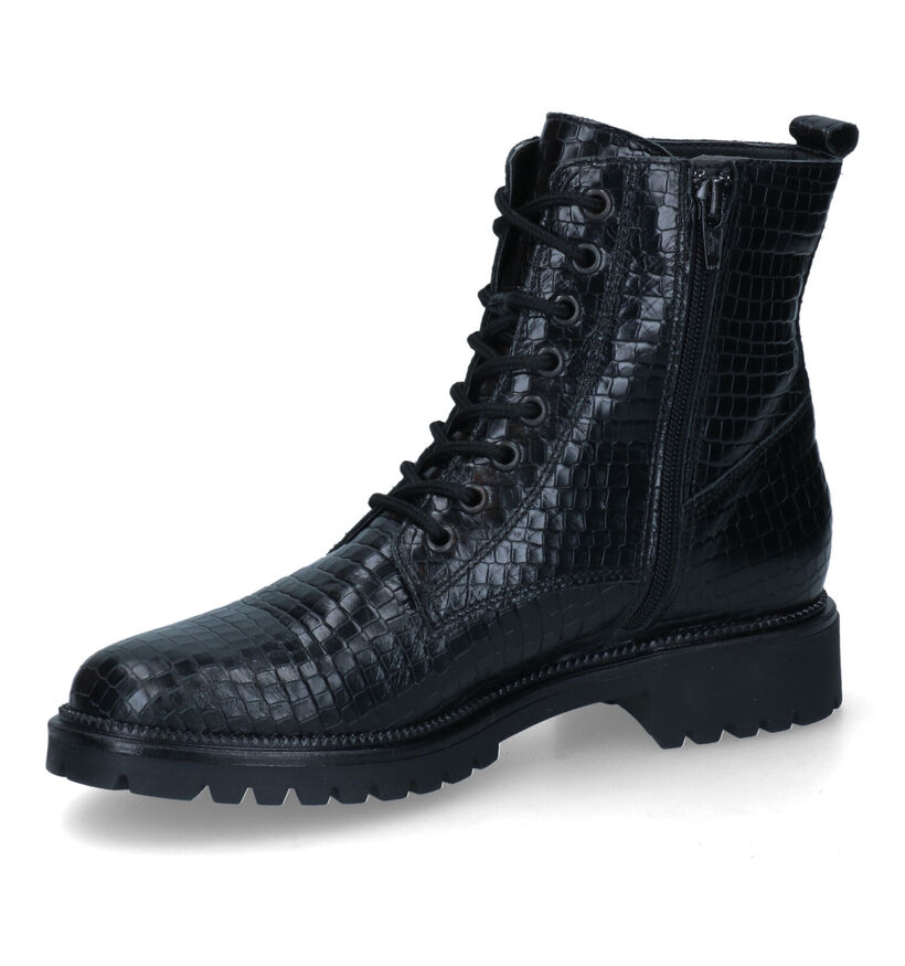Tamaris Boots à lacets en Noir en cuir (315420)