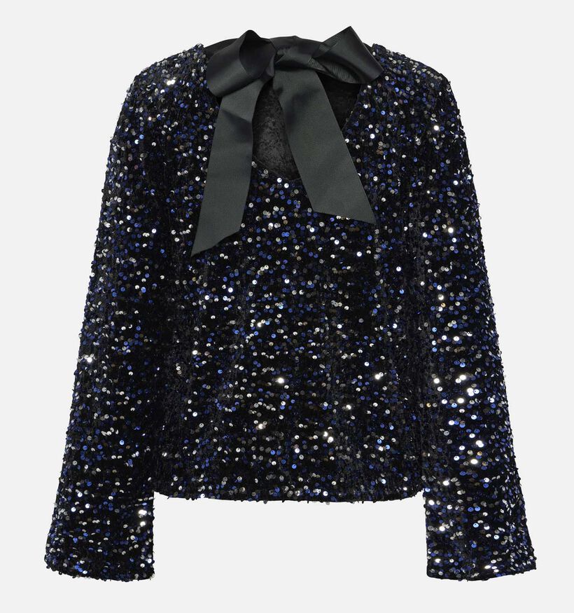 Pieces Kam Zwarte Blouse met pailletten voor dames (348362)
